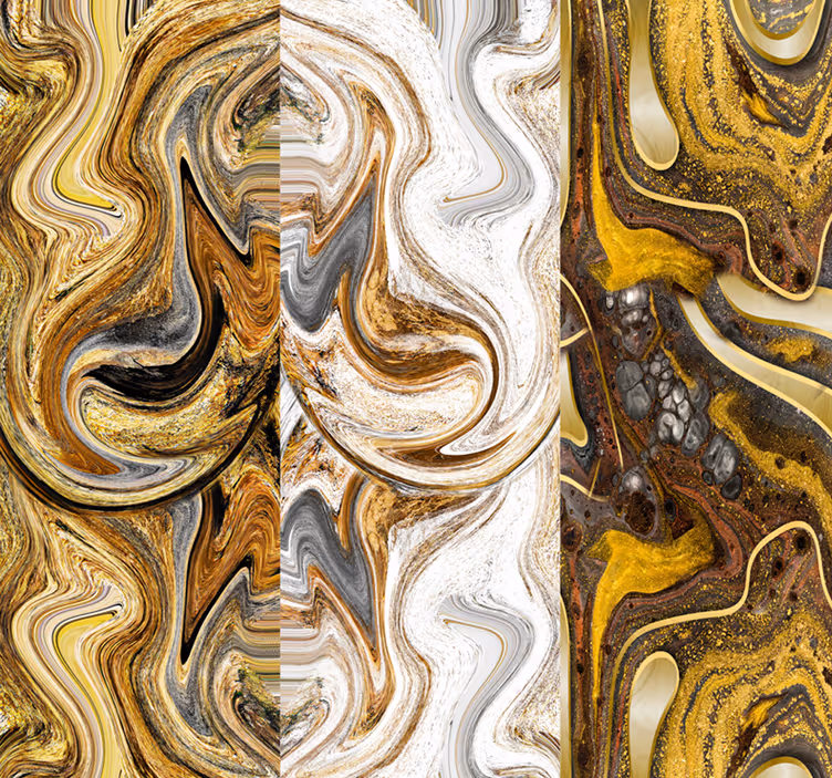 Papel pintado mármol plateado y dorado - TenVinilo