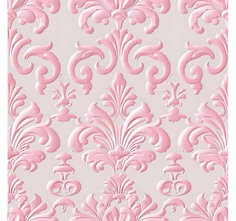 Papel mural barroco patrón rosa - TenVinilo