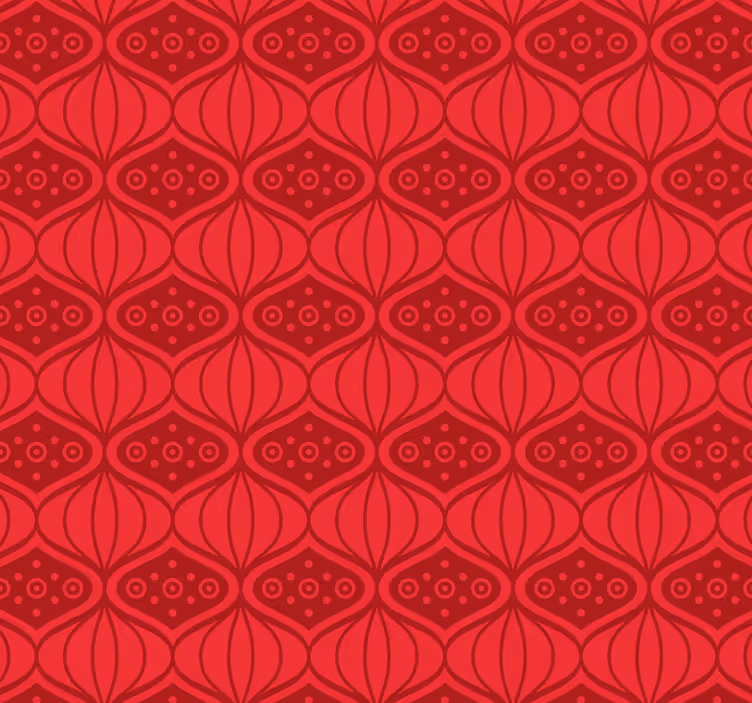 Papel mural rojo esencia de azulejo adornado - TenVinilo