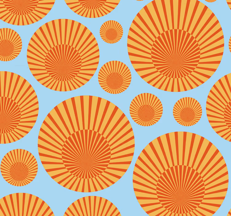 Papel mural living comedor sol de los 70 - TenVinilo