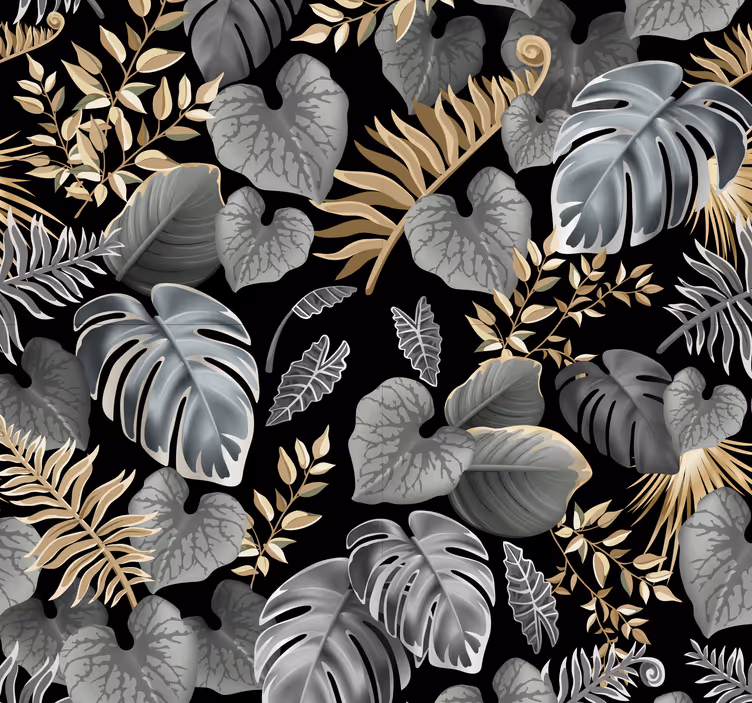 Papel pintado selva estilo antiguo con arboles - TenVinilo