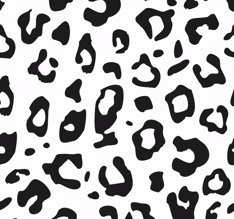 Papel pintado juvenil leopardo blanco y negro - TenVinilo