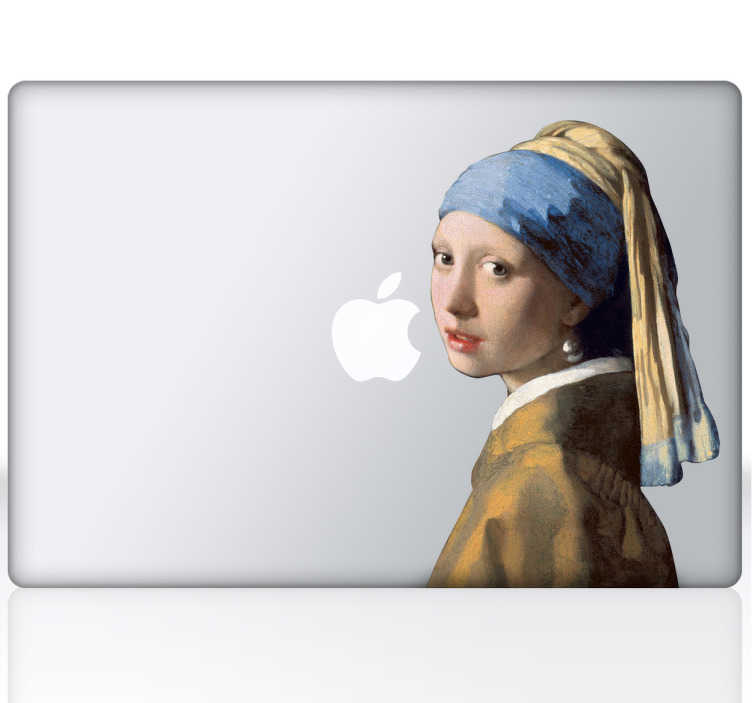 Vinilo portátil cuadros famosos chica perla - TenVinilo