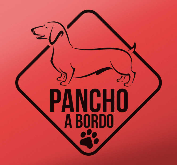 Sticker par autos personalizable perro salchicha - TenVinilo