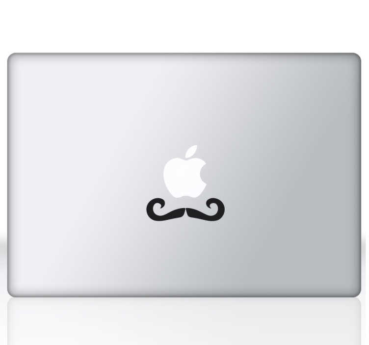 Sticker bigote para portátil - TenVinilo