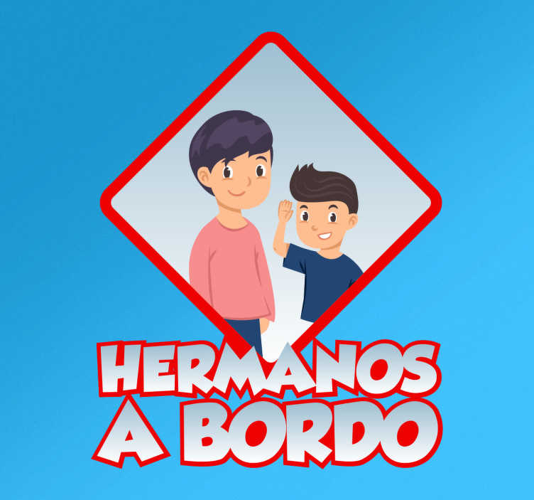Adhesivo coche hermanos a bordo - TenVinilo