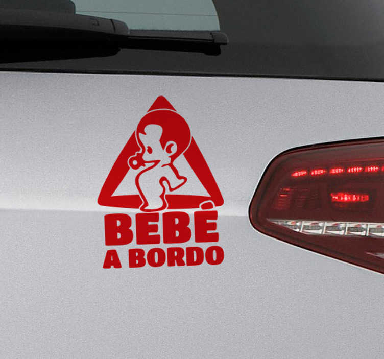 Pegatina bebé a bordo bebé con chupete - TenVinilo