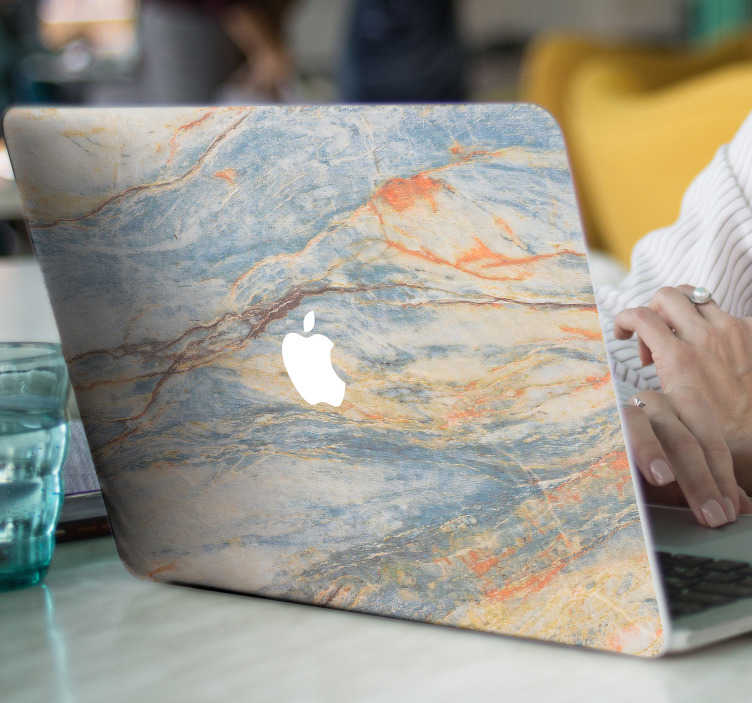 Vinilo adhesivo de mármol macbook - TenVinilo