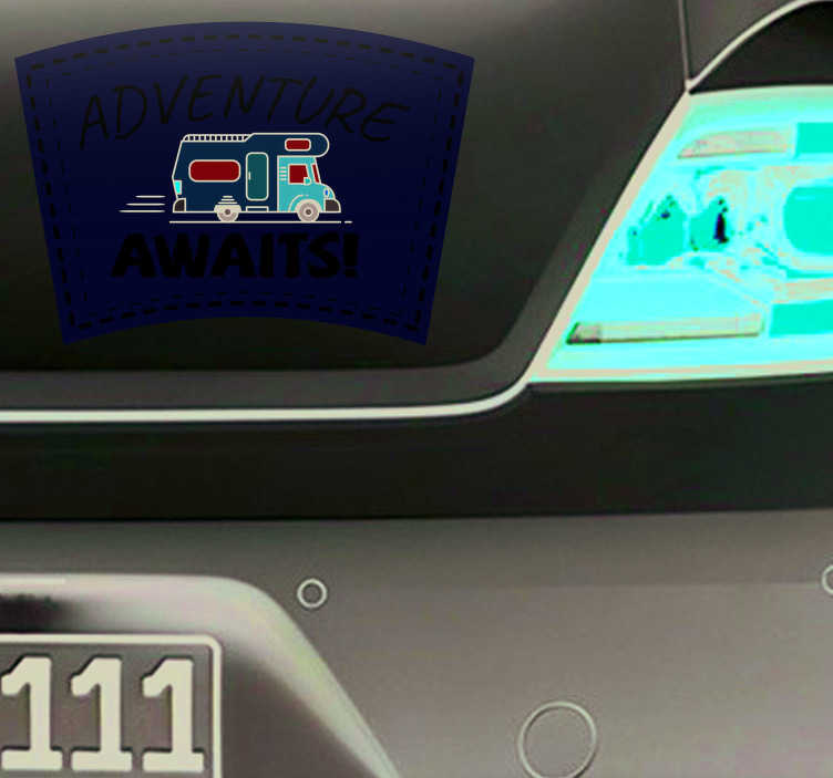 Vinilo coche frase la aventura espera - TenVinilo