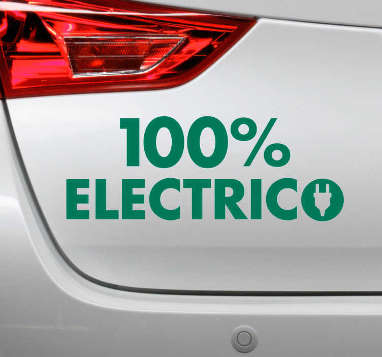 Vinilo frase 100% eléctrico - TenVinilo