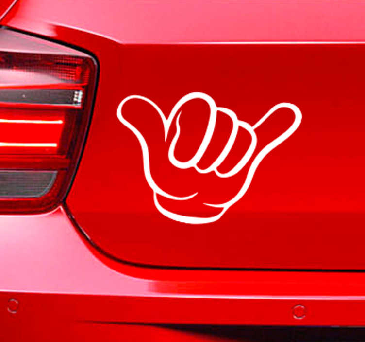 Pegatina para coche señal mano shaka - TenVinilo