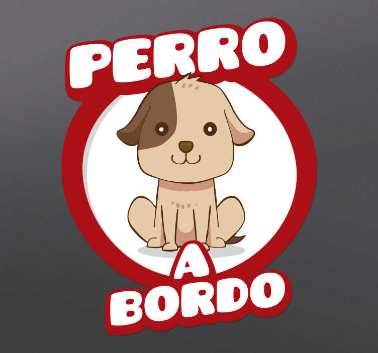 Pegatina para coche perro a bordo con mascota - TenVinilo