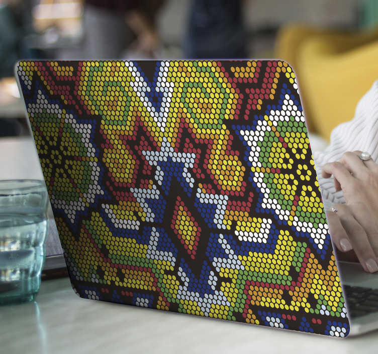 Vinilo para portátiles Arte huichol peyote - TenVinilo