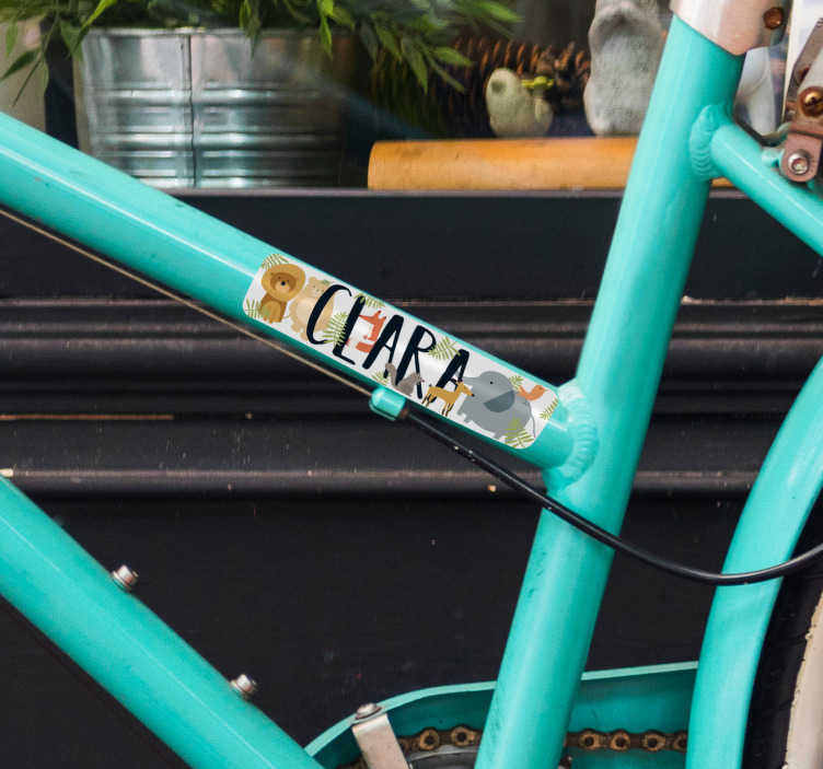 Vinilo bici animales con nombre - TenVinilo