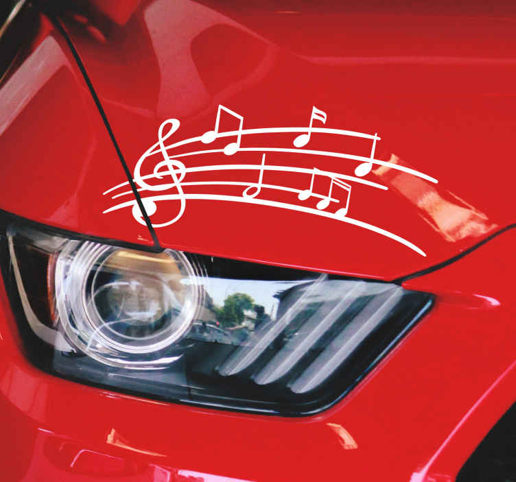 Sticker para auto de notas de música - TenVinilo