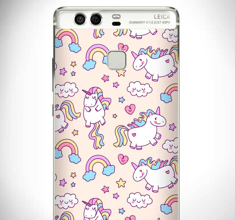 Vinilo para Huawei de dibujo de unicornios - TenVinilo