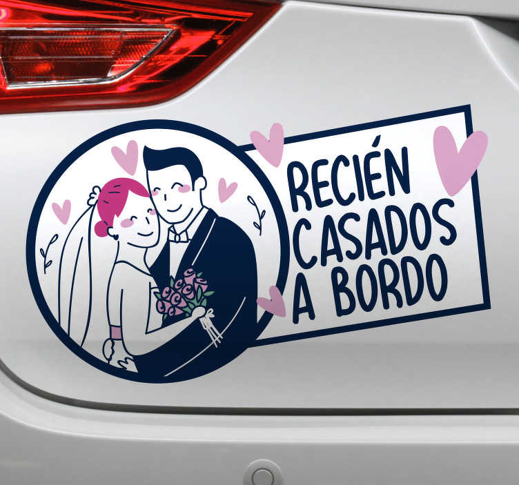 Vinilo para coche de boda recien casados - TenVinilo