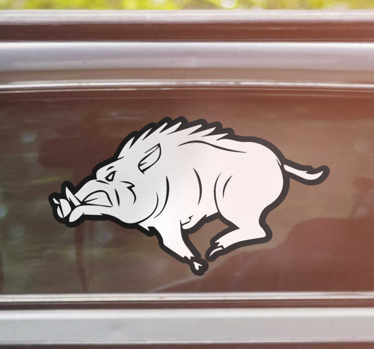 Sticker para auto de animal jabalí salvaje - TenVinilo