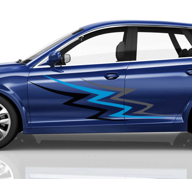 Vinilo para auto de carreras azul y gris - TenVinilo