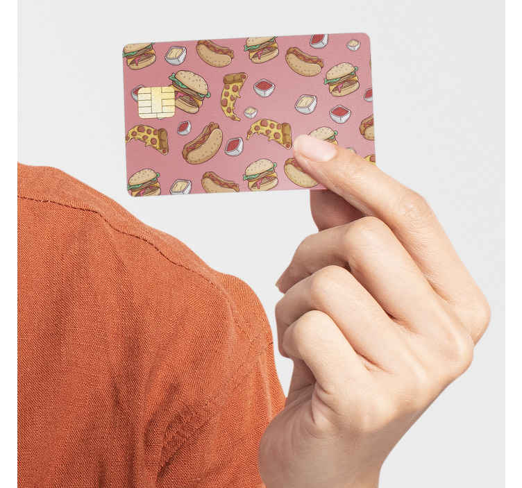 Vinilo para tarjeta color rosa comida rápida - TenVinilo