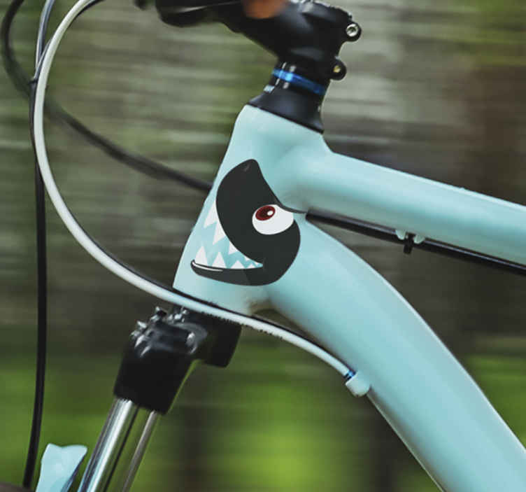 Vinilo bici cara de tiburón divertida - TenVinilo