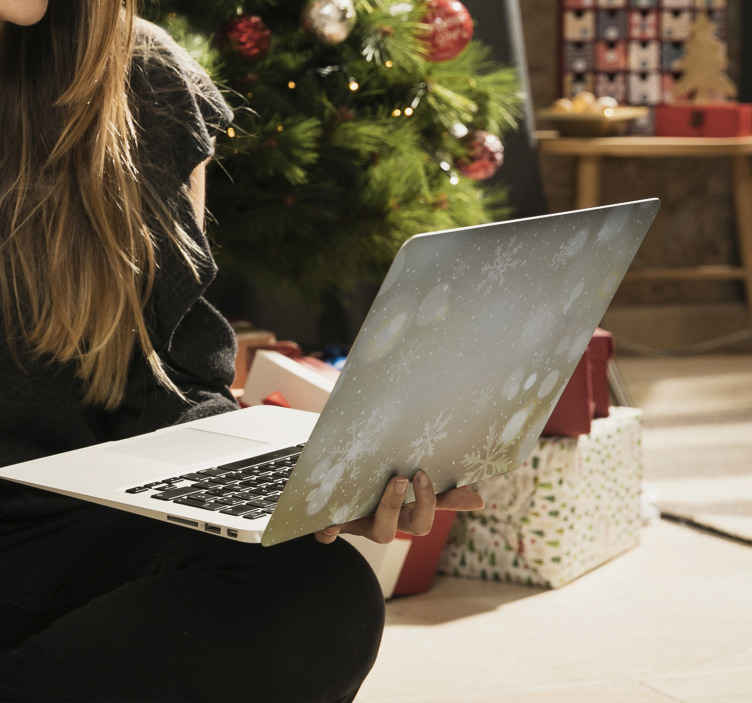 Vinilo para portátiles copos de nieve brillantes - TenVinilo