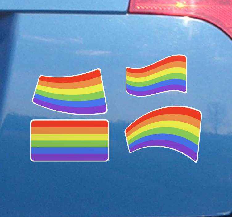 Pegatina para coche Paquete de 4 banderas del orgullo - TenVinilo