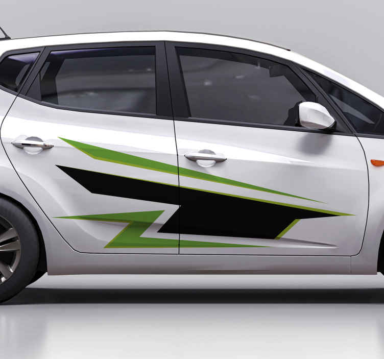 Pegatina para coche Envoltura de coche verde y negro - TenVinilo
