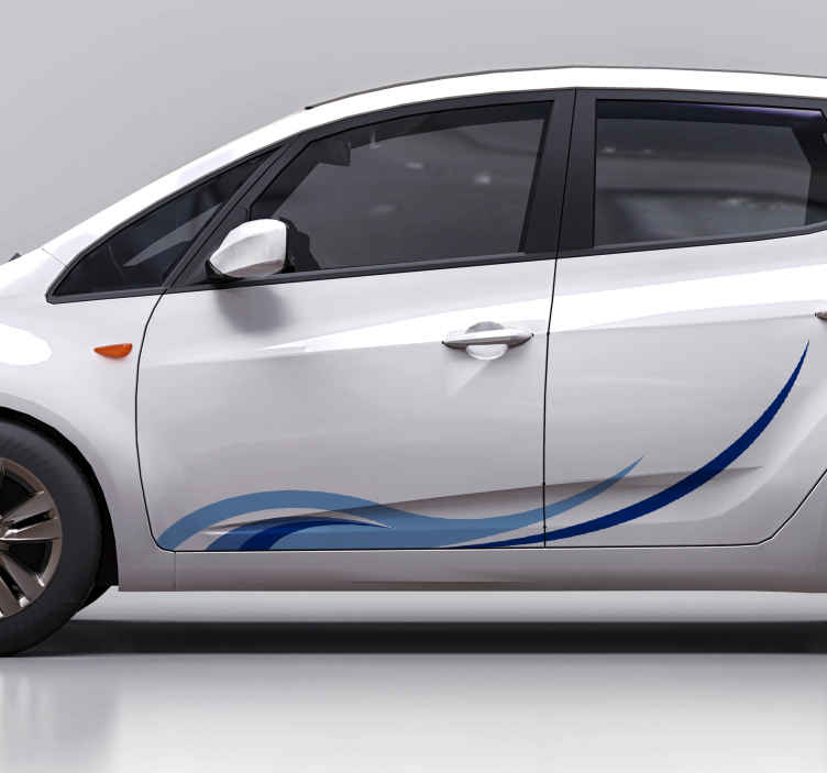 Pegatina para coche Ilustración de coche de olas - TenVinilo