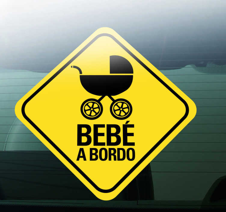 Adhesivo bebé a bordo carrito - TenVinilo