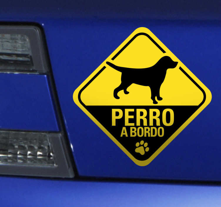 Adhesivo para coche perro a bordo - TenVinilo