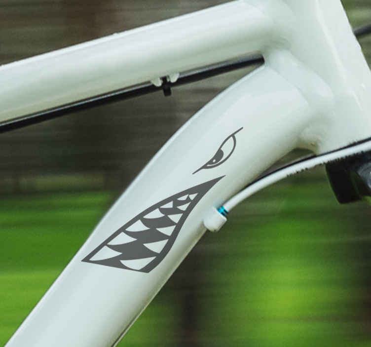 Vinilo bici Cara de tiburón para ciclo - TenVinilo