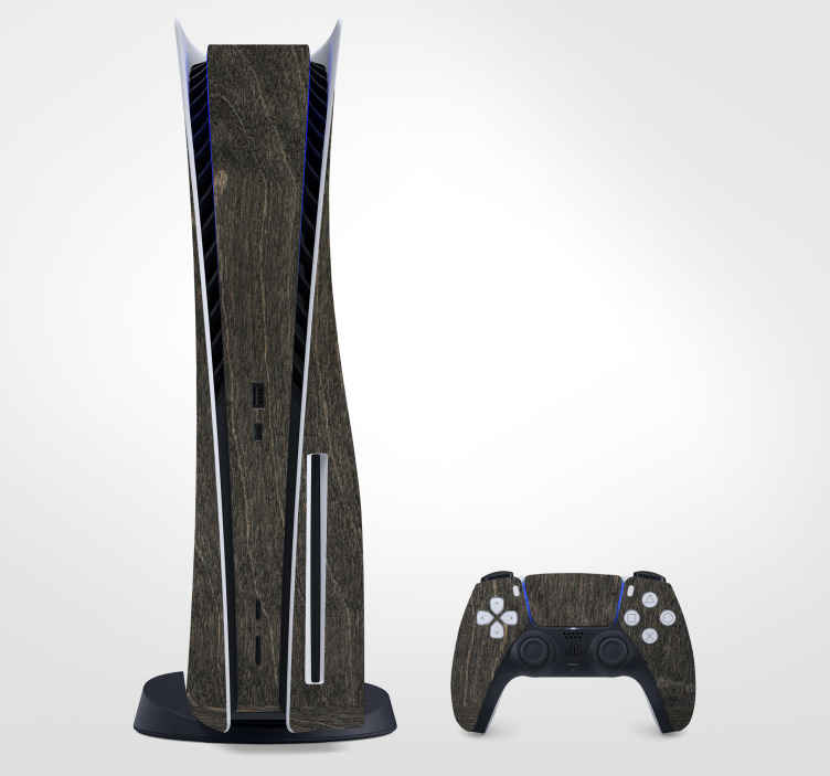 Skin PS5 textura madera de ébano - TenVinilo