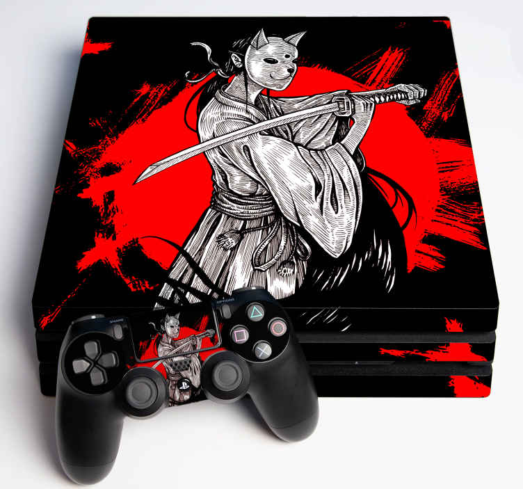 Vinilo PS4 de chica ninja - TenVinilo