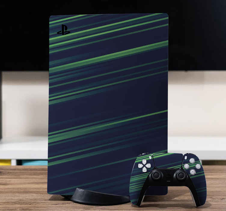 Skin PS5 Líneas azules y verdes - TenVinilo