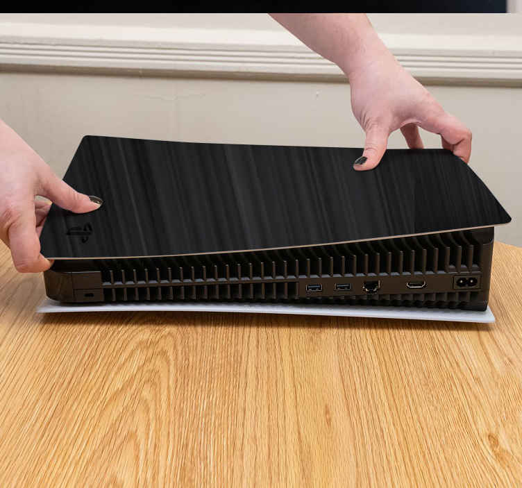 Skin PS5 papel pared negro con líneas de movimiento - TenVinilo