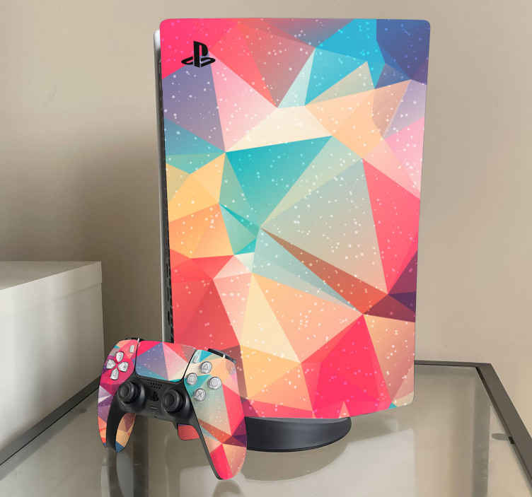 Skin PS5 Triángulos de colores abstractos - TenVinilo