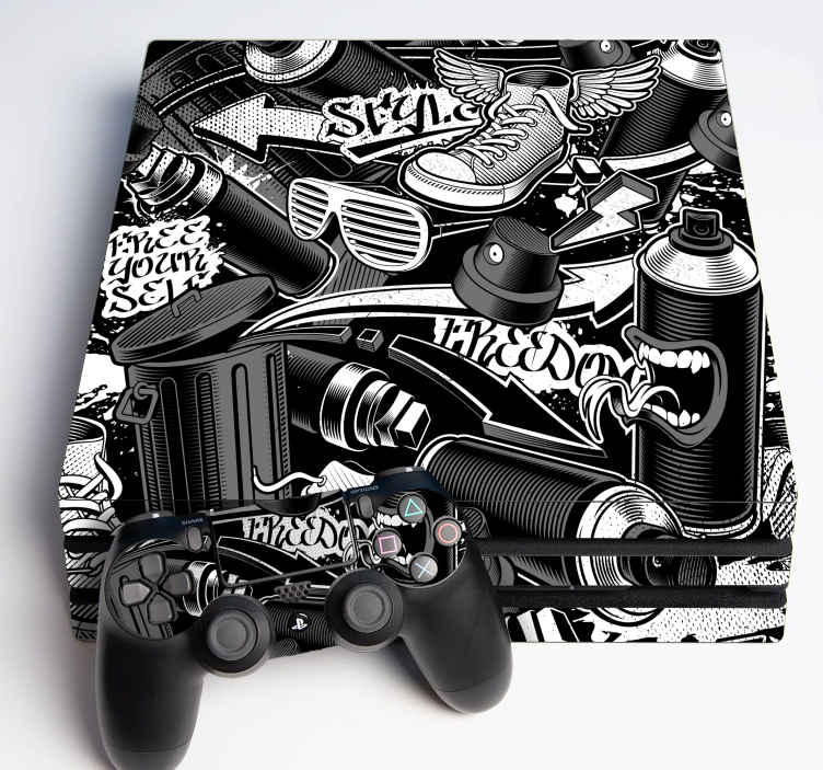 Vinilo PS4 sprays de graffiti - TenVinilo