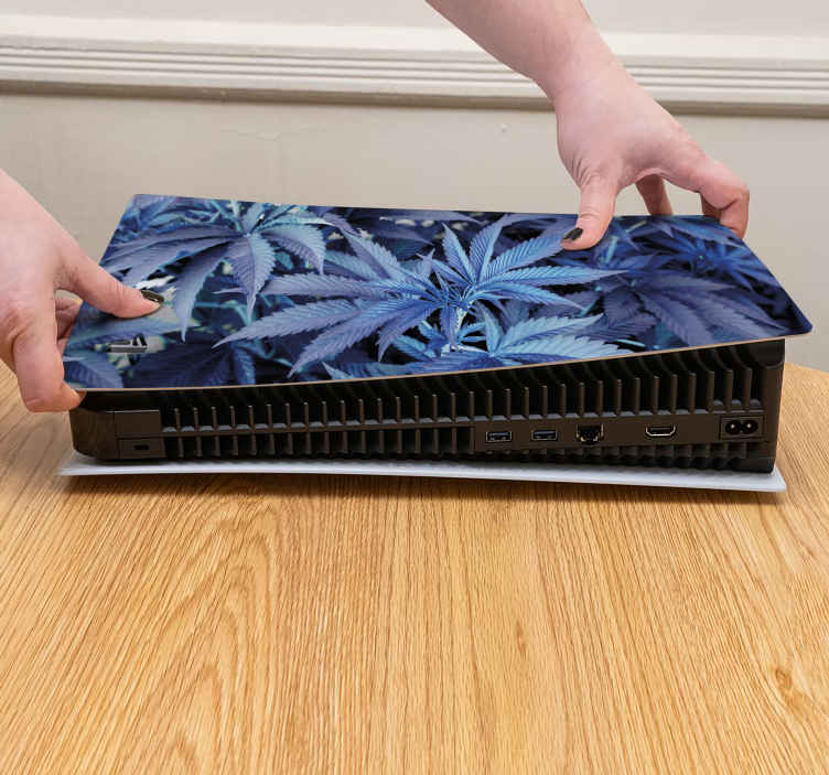 Skin PS5 Cannabis en azul - TenVinilo