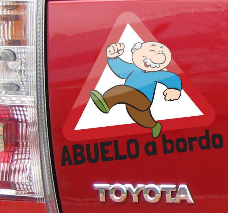 Vinilo decorativo abuelo a bordo - TenVinilo