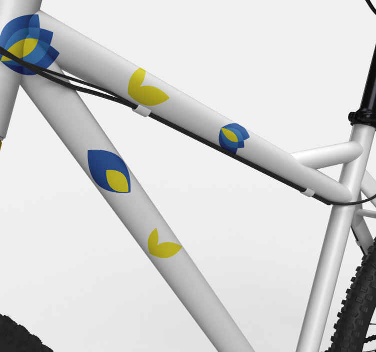 Vinilo bici Delicadas flores azules - TenVinilo