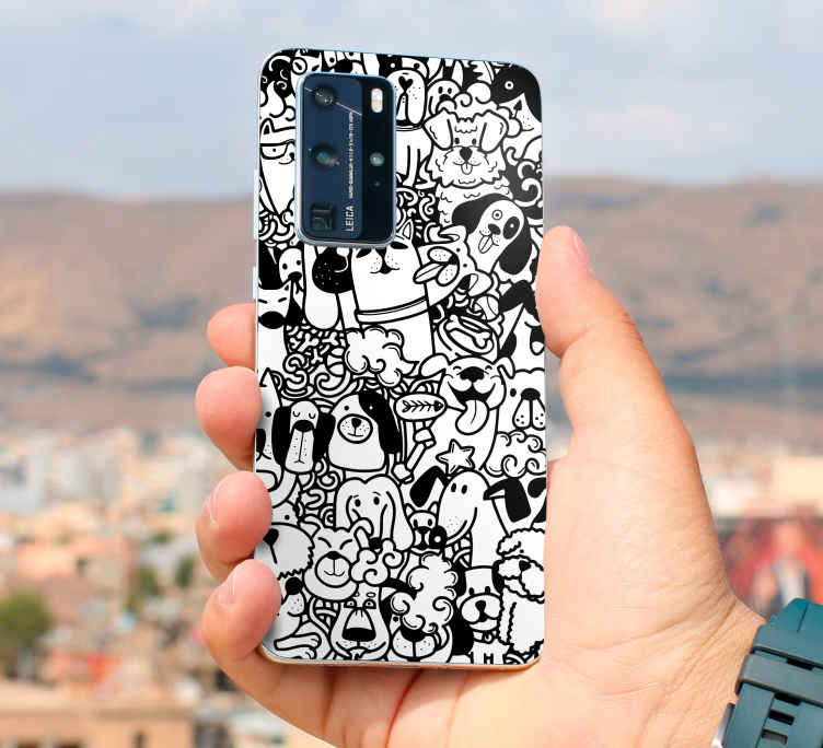 Sticker huawei Cachorros encantadores divertidos - TenVinilo