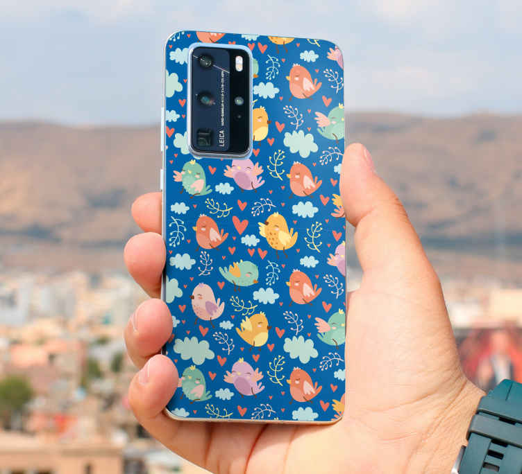 Sticker huawei Dibujos animados lindos pájaros voladores - TenVinilo