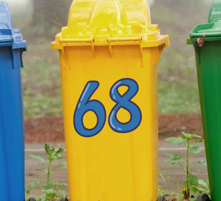 Números en vinilo de contenedor azul - TenVinilo