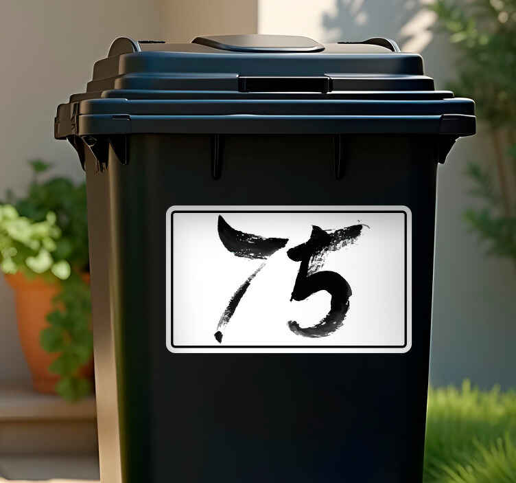 vinilo adhesivo negra del envase del estilo de la tiza del número - TenVinilo