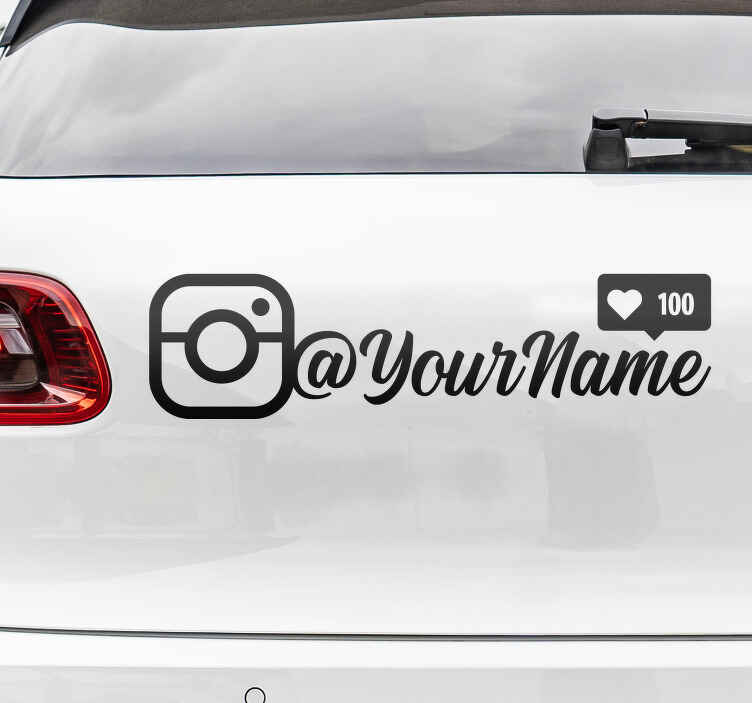 Pegatina para coche Nombre de instagram personalizado estilo juve - TenVinilo