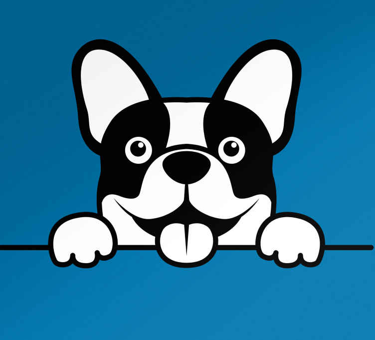 Pegatina para coche Lindo perro monocolor asomándose - TenVinilo