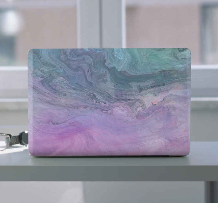 Vinilo para portátiles Líquido rosa y azul claro - TenVinilo