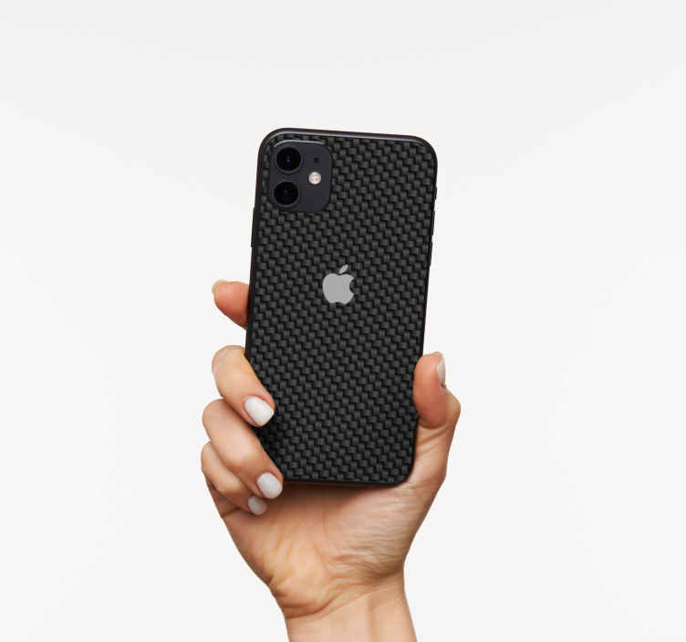 Sticker iPhone Efecto de textura de fibra de carbono - TenVinilo