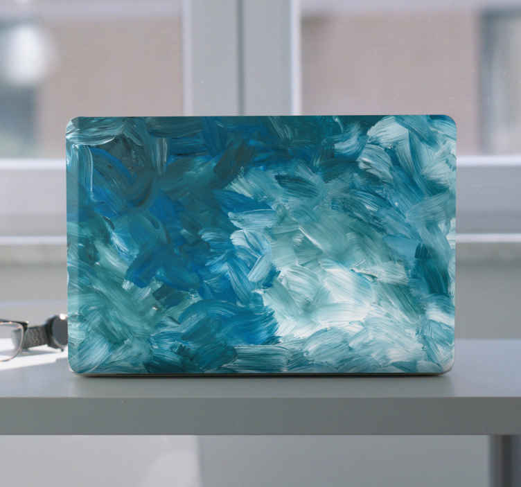 Vinilo para portátiles Trazo de pincel abstracto azul - TenVinilo